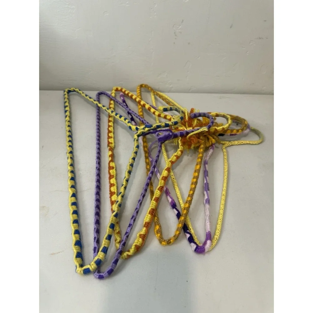 Vintage Lot of 6 Vintage Retro Crochet Yarn Coat Hangers